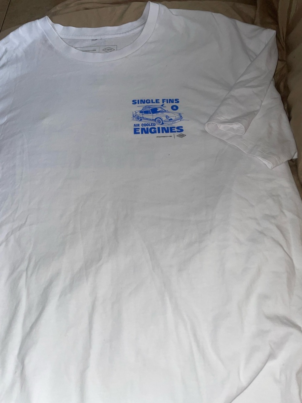 White Short Sleeve Porsche Graphic Tee